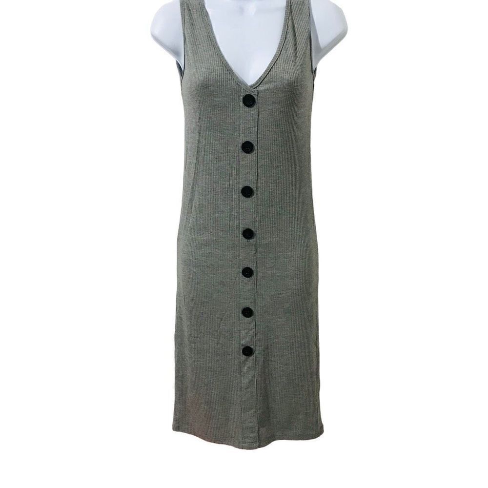 Velvet Torch gray long Sleeveless dress size L    A201